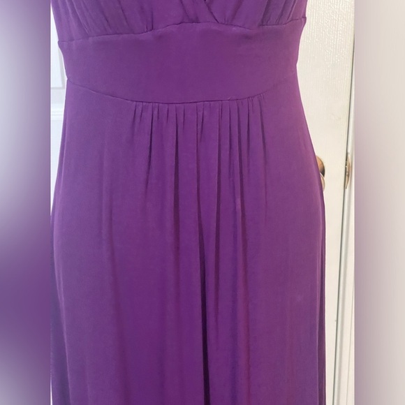 Loveappella Women's Purple Rayon VNeck
Sleeveless Casual Long Maxi Dress Size PM - Picture 3 of 12
